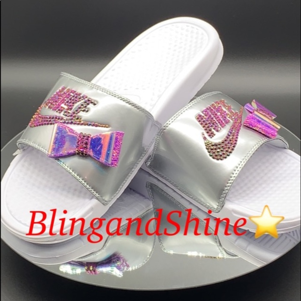 Customized bling Nike Slides